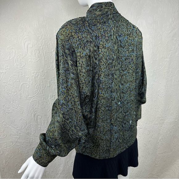 Lillie Rubin Exclusive Silk Vintage Beaded Blouse - Picture 5 of 16